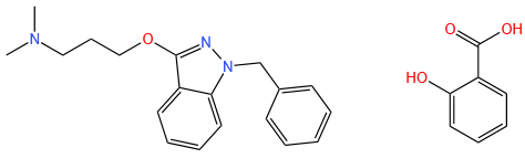 salicylic acid, compound with 3-[(1-benzyl-1H-indazol-3-yl)oxy]-N,N-dimethylpropylamine (1:1)