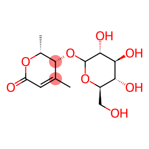 (5R)-5β-(β-D-Glucopyranosyloxy)-5,6-dihydro-4,6β-dimethyl-2H-pyran-2-one