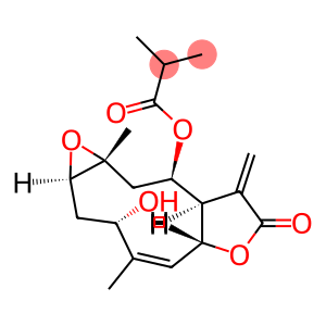 2-Methylpropanoic acid (1aR,3S,4Z,5aR,8aR,9R,10aR)-1a,2,3,5a,7,8,8a,9,10,10a-decahydro-3-hydroxy-4,10a-dimethyl-8-methylene-7-oxooxireno[5,6]cyclodeca[1,2-b]furan-9-yl ester