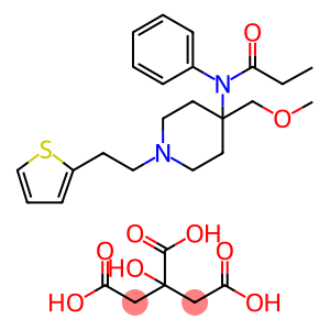 N-[4-(methoxymethyl)-1-[2-(2-thienyl)ethyl]-4-piperidyl]-N-phenylpropionamide citrate
