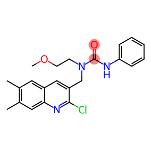 Urea, N-[(2-chloro-6,7-dimethyl-3-quinolinyl)methyl]-N-(2-methoxyethyl)-N-phenyl- (9CI)