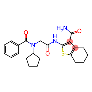 Benzo[b]thiophene-3-carboxamide, 2-[[(benzoylcyclopentylamino)acetyl]amino]-4,5,6,7-tetrahydro- (9CI)