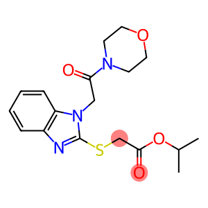 Acetic acid, [[1-[2-(4-morpholinyl)-2-oxoethyl]-1H-benzimidazol-2-yl]thio]-, 1-methylethyl ester (9CI)