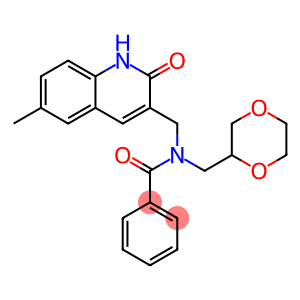 Benzamide, N-[(1,2-dihydro-6-methyl-2-oxo-3-quinolinyl)methyl]-N-(1,4-dioxan-2-ylmethyl)- (9CI)