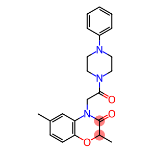 Piperazine, 1-[(2,3-dihydro-2,6-dimethyl-3-oxo-4H-1,4-benzoxazin-4-yl)acetyl]-4-phenyl- (9CI)
