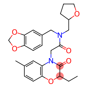 4H-1,4-Benzoxazine-4-acetamide,N-(1,3-benzodioxol-5-ylmethyl)-2-ethyl-2,3-dihydro-6-methyl-3-oxo-N-[(tetrahydro-2-furanyl)methyl]-(9CI)