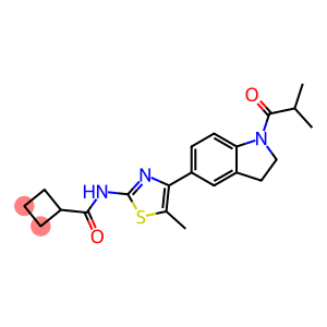 Cyclobutanecarboxamide, N-[4-[2,3-dihydro-1-(2-methyl-1-oxopropyl)-1H-indol-5-yl]-5-methyl-2-thiazolyl]- (9CI)