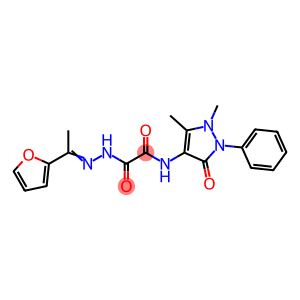 Acetic acid, [(2,3-dihydro-1,5-dimethyl-3-oxo-2-phenyl-1H-pyrazol-4-yl)amino]oxo-, [1-(2-furanyl)ethylidene]hydrazide (9CI)