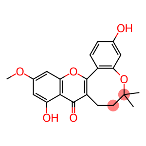 6H,9H-[1]Benzopyrano[3,2-e][1]benzoxocin-9-one, 7,8-dihydro-3,10-dihydroxy-12-methoxy-6,6-dimethyl- (9CI)