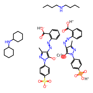 N-butylbutan-1-amine,chromium(3+),N-cyclohexylcyclohexanamine,hydron,2-[[3-methyl-5-oxido-1-(4-sulfonatophenyl)pyrazol-4-yl]diazenyl]benzoate