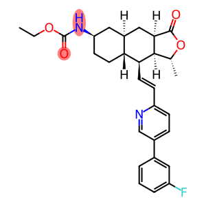 carbamic acid, N-[(1R,3aR,4aR,6R,8aR,9S,9aS)-9-[(E)-2-[5-(3-fluorophenyl)-2-pyridinyl]ethenyl]dodecahydro-1-methyl-3-oxonaphtho[2,3-c]furan-6-yl]-, ethyl ester