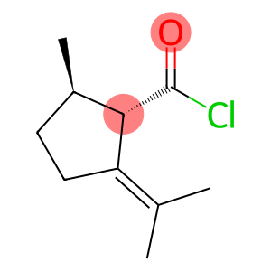 Cyclopentanecarbonyl chloride, 2-methyl-5-(1-methylethylidene)-, (1S-trans)- (9CI)