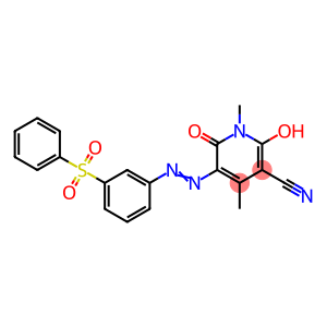2-Hydroxy-1,4-dimethyl-6-oxo-5-{[3-(phenylsulfonyl)phenyl]diazeny l}-1,6-dihydro-3-pyridinecarbonitrile