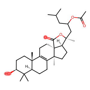 23-Acetoxy-3β,20-dihydroxy-5α-lanost-8-en-18-oic acid γ-lactone