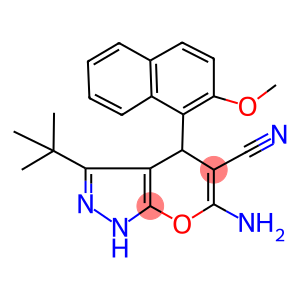 6-amino-3-tert-butyl-4-(2-methoxy-1-naphthyl)-1,4-dihydropyrano[2,3-c]pyrazole-5-carbonitrile