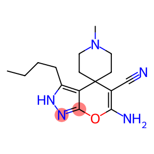 6-amino-3-butyl-1'-methyl-2,4-dihydrospiro(pyrano[2,3-c]pyrazole-4,4'-piperidine)-5-carbonitrile