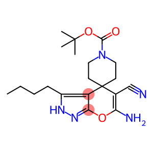 6-amino-3-butyl-2,4-dihydropyrano[2,3-c]pyrazole-5-carbonitrile-4-spiro-4'-1'-(piperidinecarboxylate)