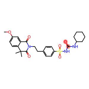 Benzenesulfonamide, N-((cyclohexylamino)carbonyl)-4-(2-(3,4-dihydro-7-methoxy-4,4-dimethyl-1,3-dioxo-2(1H)-isoquinolinyl)ethyl)-, sodium salt