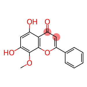 汉黄芩素(5,7-二羟基-8-甲氧基-2-苯基-4H-1-苯并呋喃-4-酮)