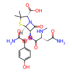 (2s,5r,6r)-6-[(2r)-2-[(2r)-2-amino-3-(n-methylcarbamoyl)-propionamido]-2-(p-hydroxyphenyl)acetamido]-3,3-dimehtyl-7-oxo-4-thia-1-azabicyclo[3.2.0]heptane-2-carboxylic acid trihydrate