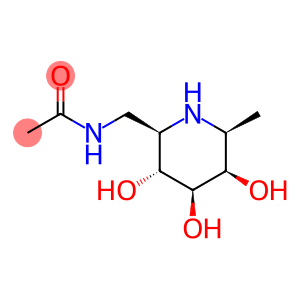 Acetamide, N-[[(2R,3R,4R,5R,6S)-3,4,5-trihydroxy-6-methyl-2-piperidinyl]methyl]- (9CI)