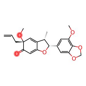 6(2H)-Benzofuranone, 3,5-dihydro-5-methoxy-2-(7-methoxy-1,3-benzodioxol-5-yl)-3-methyl-5-(2-propenyl)-, [2R-(2α,3α,5α)]- (9CI)