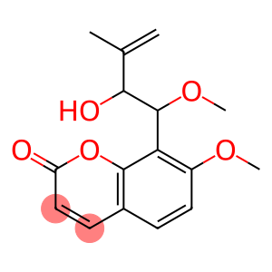 2H-1-Benzopyran-2-one, 8-(2-hydroxy-1-methoxy-3-methyl-3-buten-1-yl)-7-methoxy-