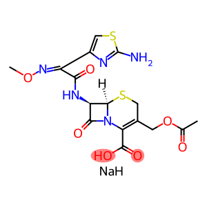 sodium salt of 7-[2-(2-amino-4-thiazolyl)glyoxylamido]-3-(hydroxymethyl)-8-oxo-5-thia-1-azabicyclo[4.2.0]oct-2-ene-2-carboxylate 7 (Z)-(O-methyloxime), acetate (ester)