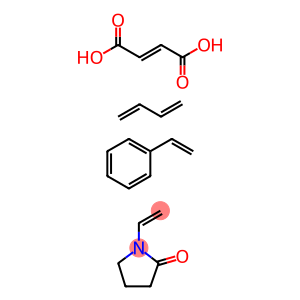 Benzene, ethenyl-, polymer with 1,3-butadiene, trans-butenedioic acid  and 1-vinyl-2-pyrrolidinone