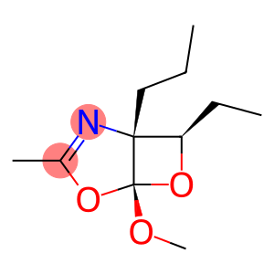 4,6-Dioxa-2-azabicyclo[3.2.0]hept-2-ene,7-ethyl-5-methoxy-3-methyl-1-propyl-,(1R,5S,7R)-rel-(9CI)