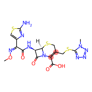 (6r-(6alpha,7beta(z)))-7-(((2-amino-4-thiazolyl)(methoxyimino)acetyl)amino)-3-(((1-methyl-1h-tetrazol-5-yl)thio)methyl)-8-oxo-5-thia-1-azabicyclo(4.2.0)oct-2-ene-2-carboxylic acid