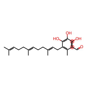 Benzaldehyde, 2,3,4-trihydroxy-6-methyl-5-[(2E,6E)-3,7,11-trimethyl-2,6,10-dodecatrien-1-yl]-