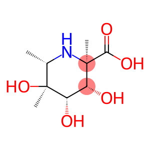 2-Piperidinecarboxylic acid, 3,4,5-trihydroxy-2,5,6-trimethyl-, (2R,3S,4S,5S,6S)- (9CI)