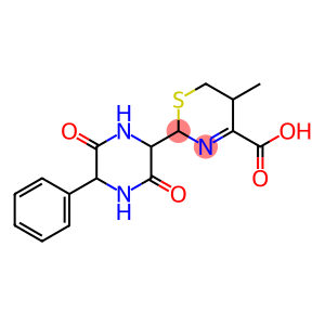 2-(3,6-dioxo-5-phenylpiperazin-2-yl)-5-methyl-5,6-dihydro-2H-1,3-thiazine-4-carboxylic acid