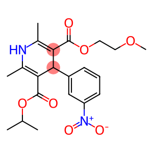 isopropyl 2-methoxyethyl 1,4-dihydro-2,6-dimethyl-4-(m-nitrophenyl)-3,5-pyridinedicarboxylate