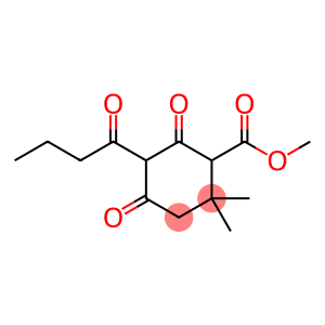 Cyclohexanecarboxylic acid, 2,2-dimethyl-4,6-dioxo-5-(1-oxobutyl)-, methyl ester