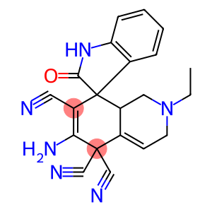 6-amino-2-ethyl-2,3,8,8a-tetrahydro-5,5,7(1H)-isoquinolinetricarbonitrile-8-spiro-3'-(1',3'-dihydro-2'H-indol-2'-one)