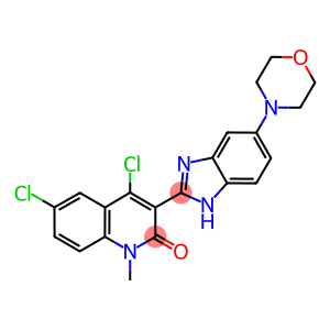 4,6-dichloro-1-methyl-3-[5-(4-morpholinyl)-1H-benzimidazol-2-yl]-2(1H)-quinolinone