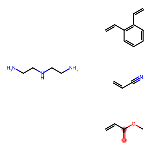 N-(2-aminoethyl)ethane-1,2-diamine: 1,2-diethenylbenzene: methyl prop- 2-enoate: prop-2-enenitrile