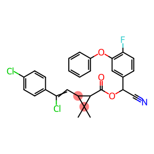 α-cyano-4-fluoro-3-phenoxybenzyl 3-(β,4-dichlorostyryl)-2,2-dimethylcyclopropanecarboxylate