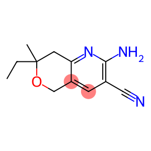 5H-Pyrano[4,3-b]pyridine-3-carbonitrile, 2-amino-7-ethyl-7,8-dihydro-7-methyl-