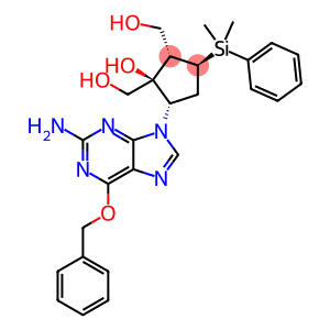 5-(2-amino-6-phenylmethoxy-9-purinyl)-3-[dimethyl(phenyl)silyl]-1,2-bis(hydroxymethyl)-1-cyclopentanol