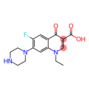氟哌酸,1-乙基-6-氟-1,4-二氢-4-氧代-7-(1-哌嗪基)-3-喹啉羧酸