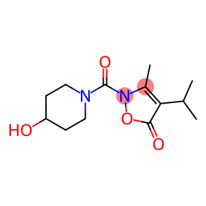 4-Piperidinol,  1-[[3-methyl-4-(1-methylethyl)-5-oxo-2(5H)-isoxazolyl]carbonyl]-  (9CI)