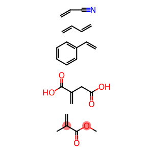 Butanedioic acid, methylene-, polymer with 1,3-butadiene, ethenylbenzene, methyl 2-methyl-2-propenoate and 2-propenenitrile