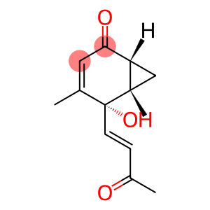 Bicyclo[4.1.0]hept-3-en-2-one, 5-hydroxy-4,6-dimethyl-5-[(1E)-3-oxo-1-butenyl]-, (1R,5R,6S)-rel- (9CI)