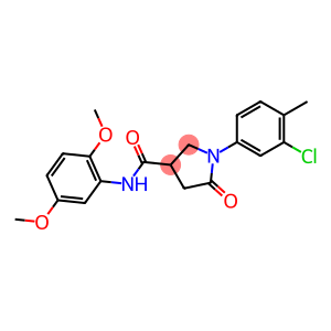 1-(3-chloro-4-methylphenyl)-N-(2,5-dimethoxyphenyl)-5-oxo-3-pyrrolidinecarboxamide
