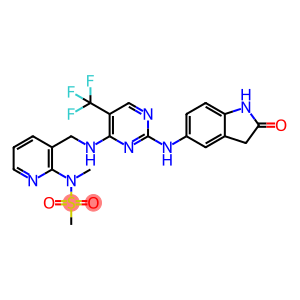 N-甲基-N-[3-[[[2-[(2-氧代-2,3-二氢-1H-吲哚-5-基)氨基]-5-三氟甲基嘧啶-4-基]氨基]甲基]吡啶-2-基]甲磺酰胺
