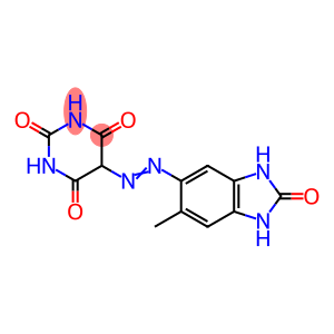 2,4,6(1H,3H,5H)-Pyrimidinetrione, 5-(2,3-dihydro-6-methyl-2-oxo-1H-benzimidazol-5-yl)azo-