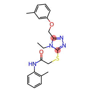 2-({4-ethyl-5-[(3-methylphenoxy)methyl]-4H-1,2,4-triazol-3-yl}sulfanyl)-N-(2-methylphenyl)acetamide
